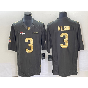 Nike Broncos 3 Russell Wilson Olive Gold Vapor Limited Men Jersey