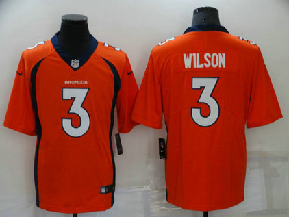 Nike Broncos 3 Russell Wilson Orange Vapor Untouchable Limited Jersey