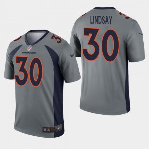 Nike Broncos 30 Phillip Lindsay Grey Inverted Legend Men Jersey