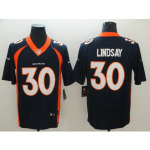 Nike Broncos 30 Phillip Lindsay Navy Vapor Untouchable Limited Youth Jersey