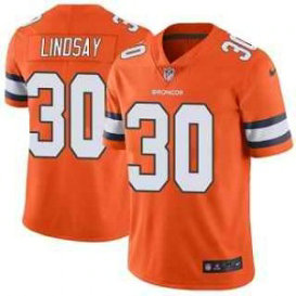 Nike Broncos 30 Phillip Lindsay Orange Color Rush Limited Youth Jersey