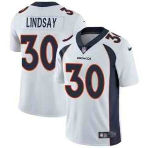 Nike Broncos 30 Phillip Lindsay White Vapor Untouchable Limited Youth Jersey