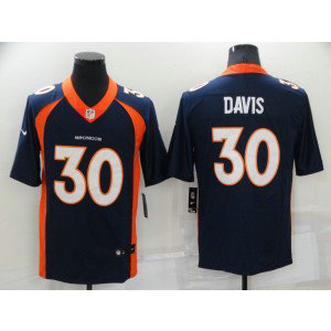 Nike Broncos 30 Terrell Davis Blue Vapor Untouchable Limited Men Jersey