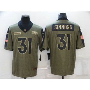 Nike Broncos 31 Justin Simmons 2021 Olive Salute To Service Limited Men Jersey