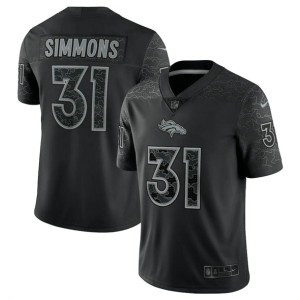 Nike Broncos 31 Justin Simmons Black Reflective Vapor Limited Men Jersey