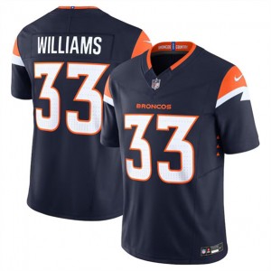 Nike Broncos 33 Javonte Williams Navy 2024 F.U.S.E. Vapor Limited Men Jersey