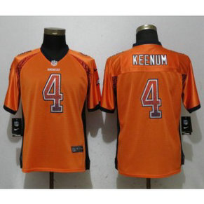 Nike Broncos 4 Case Keenum Orange Drift Fashion Women Jersey