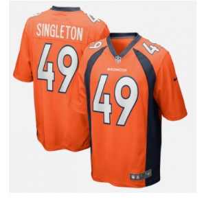 Nike Broncos 49 Alex Singleton Orange Vapor Untouchable Limited Men Jersey
