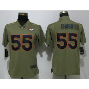 Nike Broncos 55 Bradley Chubb Olive 2017 Salute To Service Limited Women Jersey