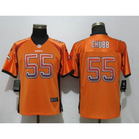 Nike Broncos 55 Bradley Chubb Orange Drift Fashion Women Jersey