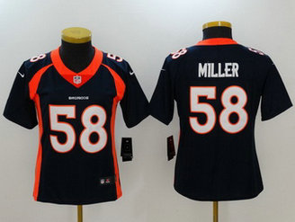 Nike Broncos 58 Von Miller Navy Vapor Untouchable Women Limited Jersey