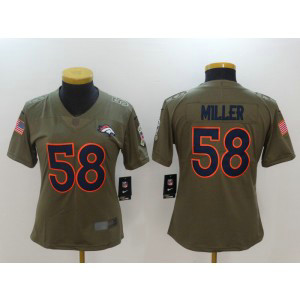 Nike Broncos 58 Von Miller Olive 2017 Salute To Service Limited Women Jersey