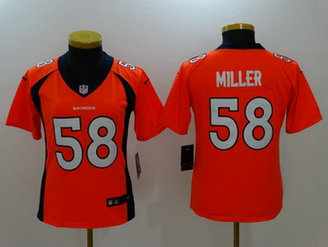 Nike Broncos 58 Von Miller Orange Vapor Untouchable Women Limited Jersey