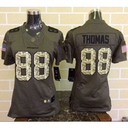 Nike Broncos 88 Demaryius Thomas Green Women Stitched NFL Limited Salute to Service Jersey