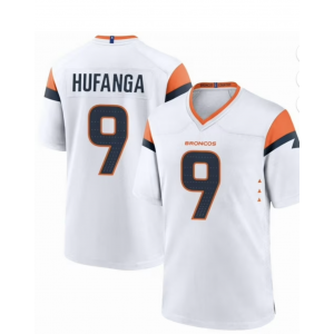 Nike Broncos 9 Hufanga White Vapor Limited Men Jersey