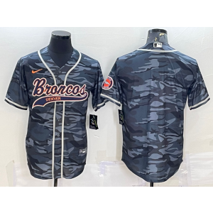 Nike Broncos Blank Black Camo Vapor Baseball Limited Men Jersey