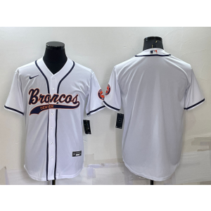 Nike Broncos Blank White Vapor Baseball Limited Men Jersey