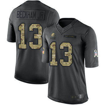 Nike Browns #13 Odell Beckham Jr Black Men's Stitched NFL Limited 2016 Salute To Service Jersey