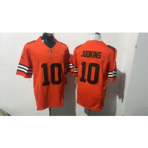 Nike Browns 10 Quinshon Judkins Orange F.U.S.E. Vapor Limited Men Jersey