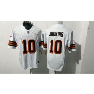 Nike Browns 10 Quinshon Judkins White F.U.S.E. Vapor Limited Men Jersey 1