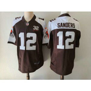 Nike Browns 12 Sanders Brown Brown Thanksgiving F.U.S.E. Vapor Limited Men Jersey