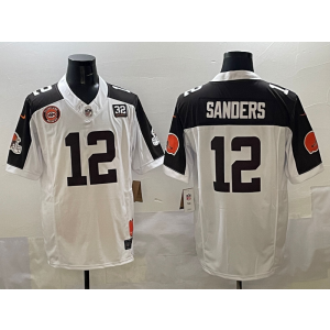 Nike Browns 12 Sanders Thanksgiving Day F.U.S.E. Vapor Limited Men Jersey with Patch