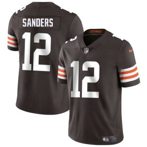 Nike Browns 12 Shedeur Sanders Brown 2025 Draft Vapor Limited Men Jersey