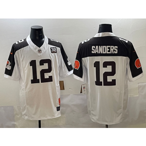 Nike Browns 12 Shedeur Sanders White Brown F.U.S.E. Vapor Limited Men Jersey Nike Browns 12 Shedeur Sanders White Brown F.U.S.E. Vapor Limited Men Jersey