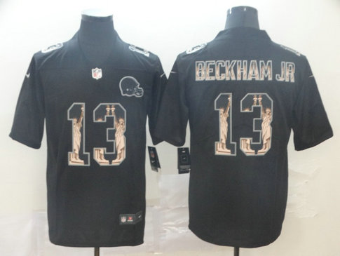 Nike Browns 13 Odell Beckham Jr. Black Statue Of Liberty Limited Jersey