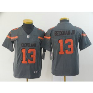 Nike Browns 13 Odell Beckham Jr. Grey Inverted Legend Youth Jersey