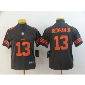 Nike Browns 13 Odell Beckham Jr Brown Color Rush Limited Women Jersey