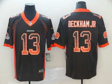 Nike Browns 13 Odell Beckham Jr Brown Drift Fashion Limited Jersey