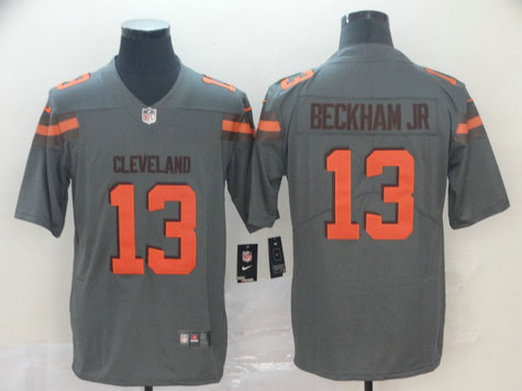 Nike Browns 13 Odell Beckham Jr Gray Inverted Legend Limited Jersey