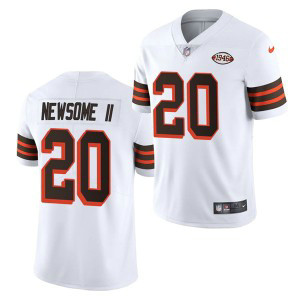 Nike Browns 20 Greg Newsome II White 1946 Collection Vapor Limited Men Jersey
