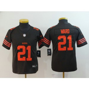 Nike Browns 21 Denzel Ward Brown Color Rush Limited Youth Jersey