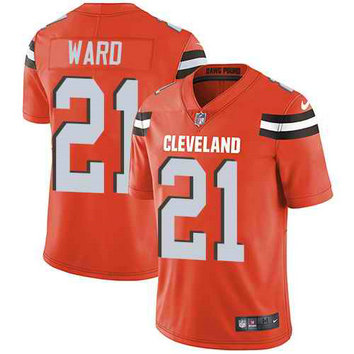 Nike Browns 21 Denzel Ward Orange Vapor Untouchable Limited Jersey