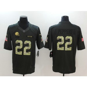 Nike Browns 22 Jabrill Peppers 2016 Anthracite Salute To Service Limited Men Jersey