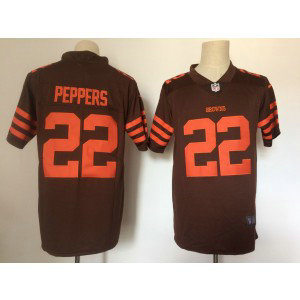Nike Browns 22 Jabrill Peppers Brown Color Rush Limited Men Jersey
