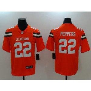 Nike Browns 22 Jabrill Peppers Orange Vapor Untouchable Limited Men Jersey