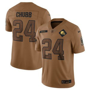Nike Browns 24 Nick Chubb 2023 Brown Salute To Service Limited Men Jersey