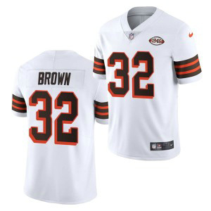 Nike Browns 32 Jim Brown White 1946 Collection Vapor Limited Men Jersey