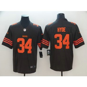 Nike Browns 34 Carlos Hyde Brown Color Rush Limited Men Jersey