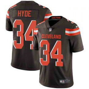 Nike Browns 34 Carlos Hyde Brown Vapor Untouchable Limited Men Jersey