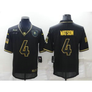 Nike Browns 4 Deshaun Watson Black Gold Vapor Limited Men Jersey