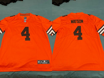 Nike Browns 4 Deshaun Watson Orange Vapor Untouchable Limited Men Jersey