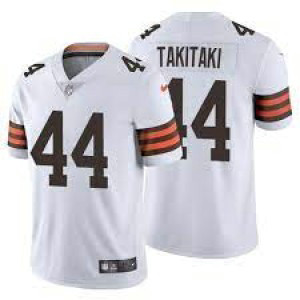 Nike Browns 44 Sione Takitaki White Vapor Untouchable Limited Men Jersey