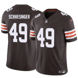 Nike Browns 49 Carson Schwesinger Brown F.U.S.E. Vapor Limited Men Jersey
