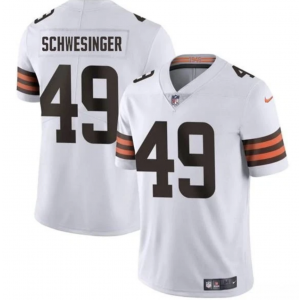 Nike Browns 49 Carson Schwesinger White Vapor Limited Men Jersey 1
