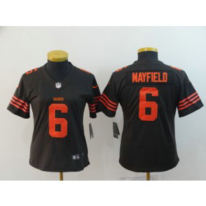 Nike Browns 6 Baker Mayfield Brown Color Rush Limited Women Jersey