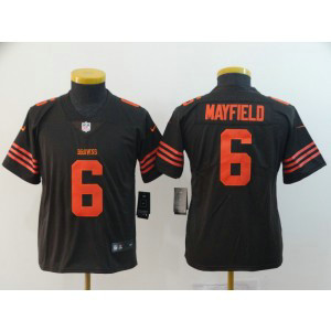 Nike Browns 6 Baker Mayfield Brown Color Rush Limited Youth Jersey